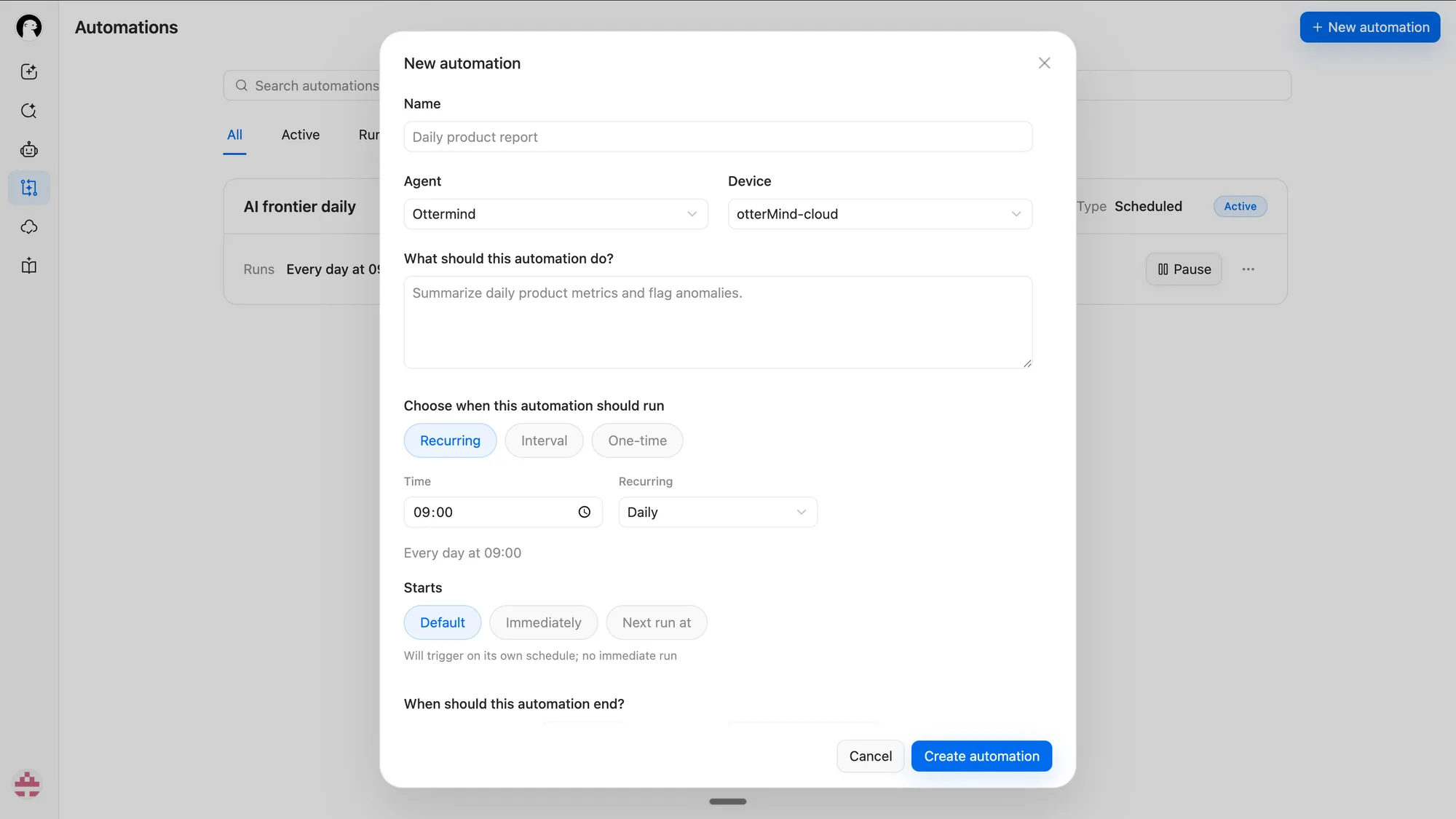 إنشاء Automation جديد