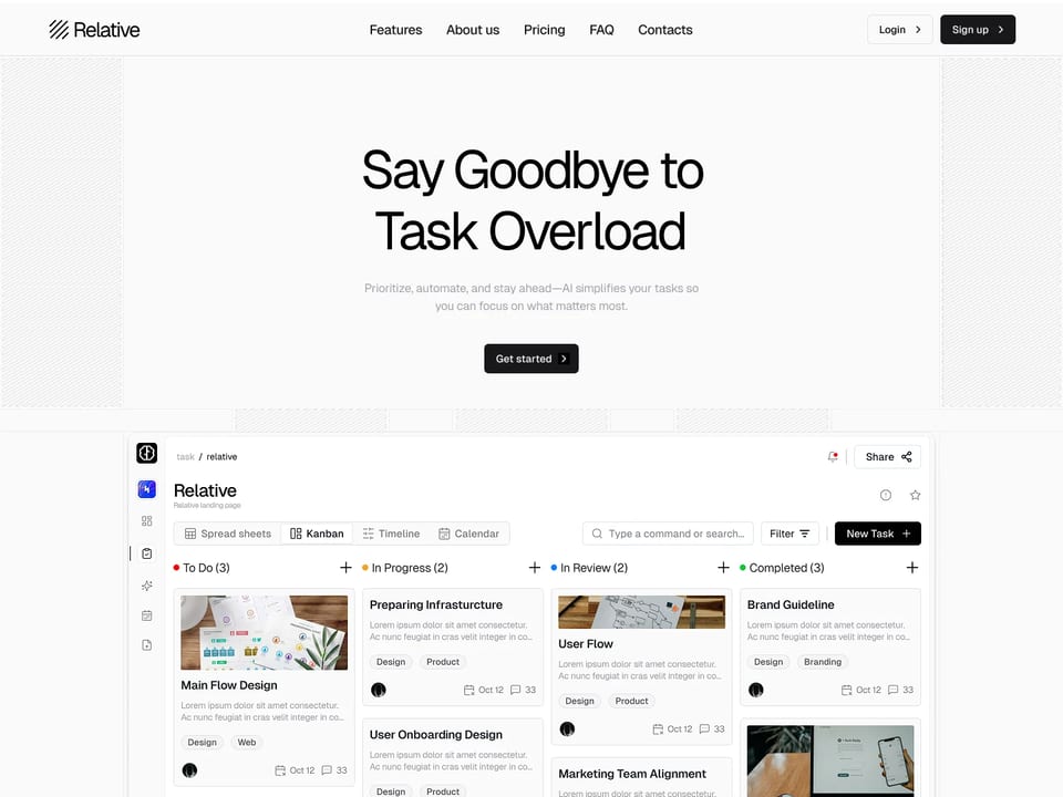 Relative - Landing page template Next.js & Astro