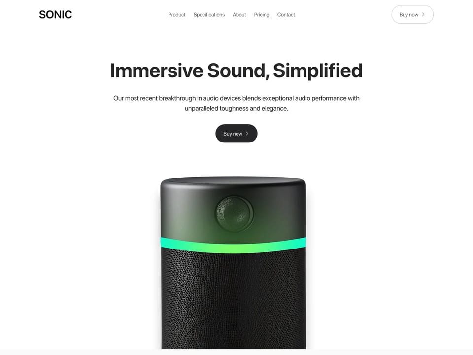 Sonic - Single product landing page template Next.js & Astro