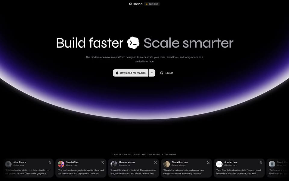 T3Code - Cinematic Dark SaaS Landing Page Template