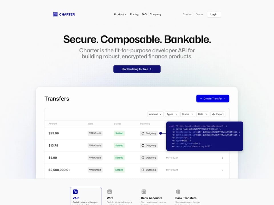 Charter - Fintech marketing template Next.js & Astro
