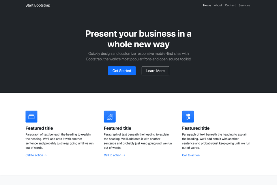 Business Frontpage