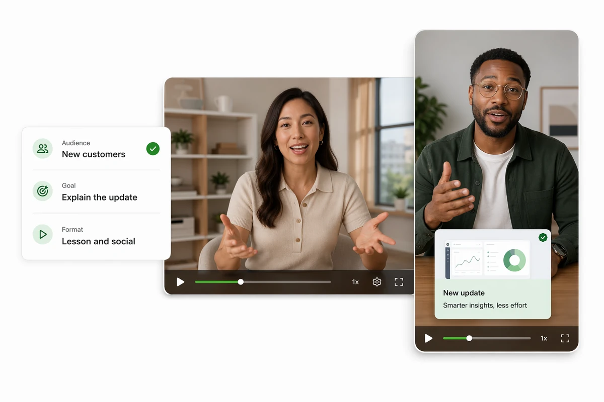 Landscape lesson and vertical campaign speaking-video concepts