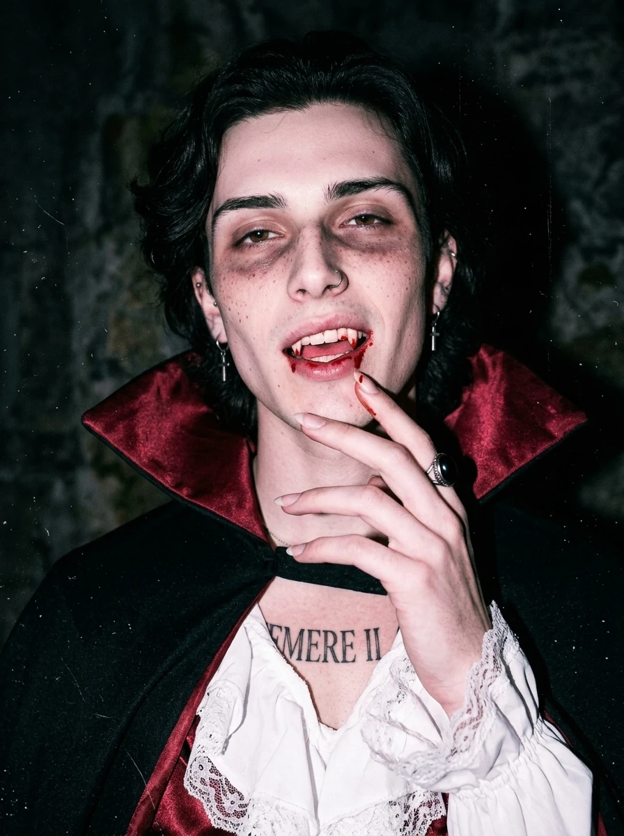 Vampire with a red collar