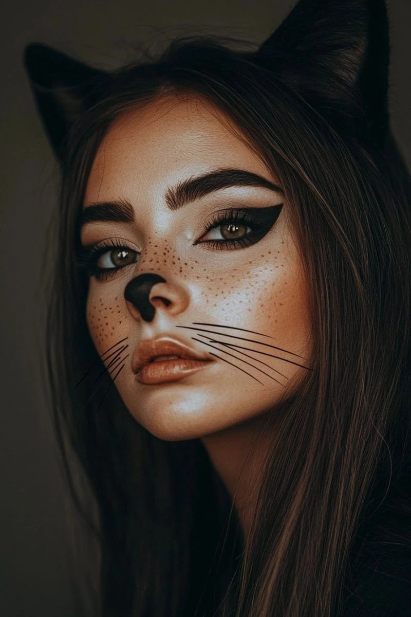 Cat nose and whisker makeup