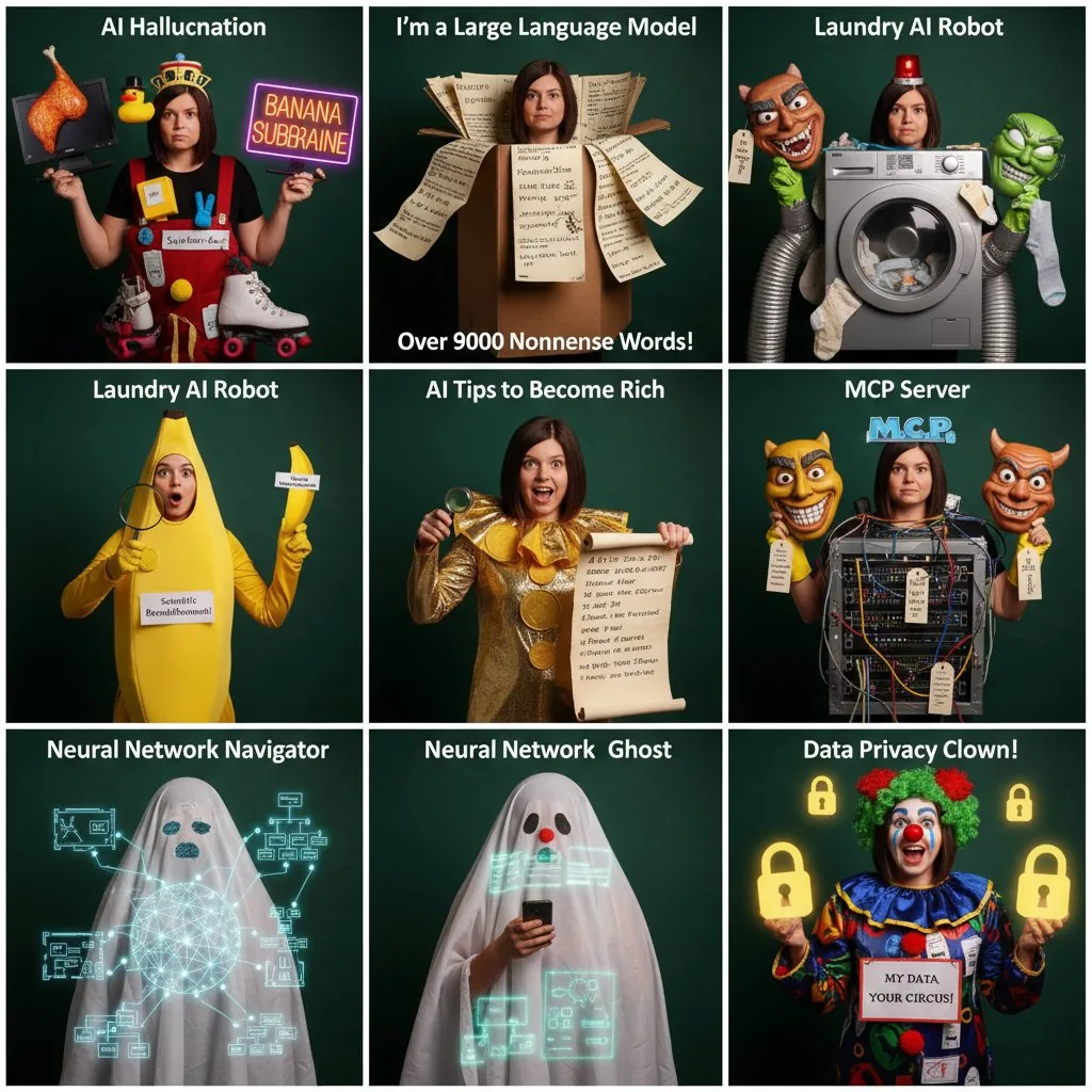 AI-themed Halloween costume grid