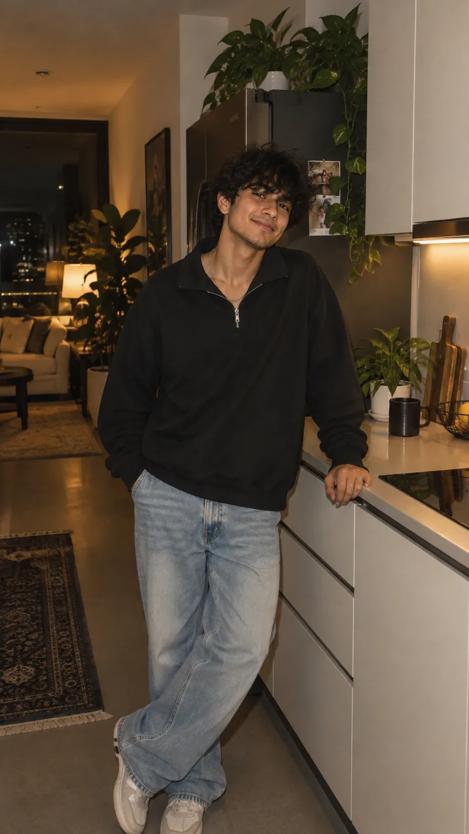 한밤중 주방의 빛