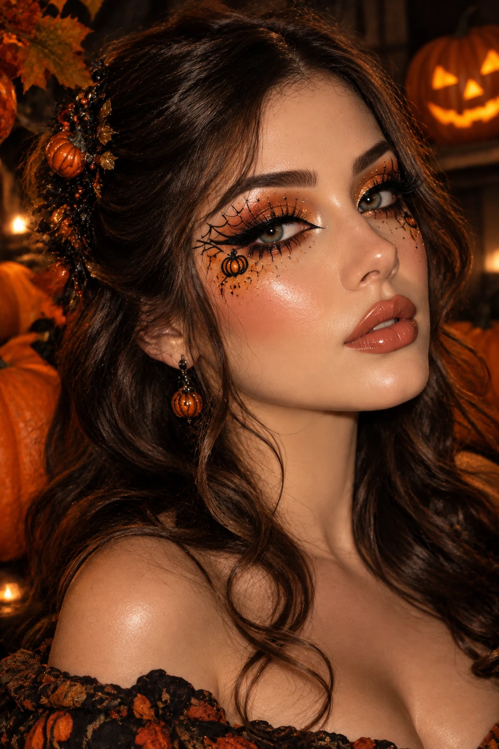 Glitter freckles in warm glow