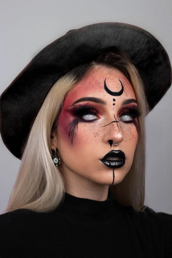 Witch with a crescent-moon forehead
