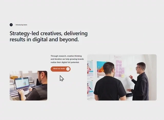 Axion About AI & SaaS About page design preview