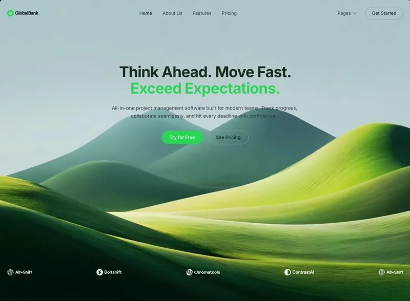 GlobalBank — KI & SaaS hero-bereich preview
