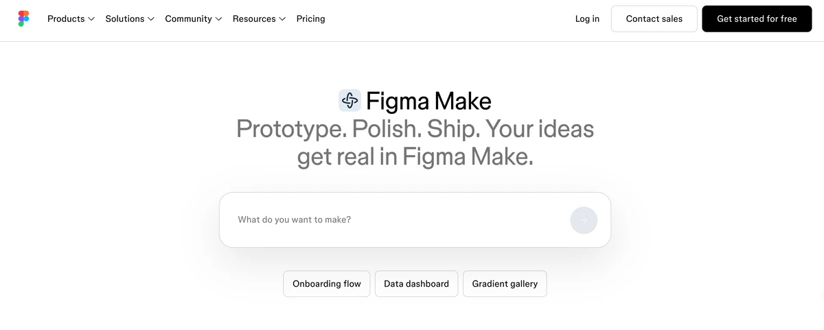 Figma Make 首頁展示透過提示詞建立功能原型