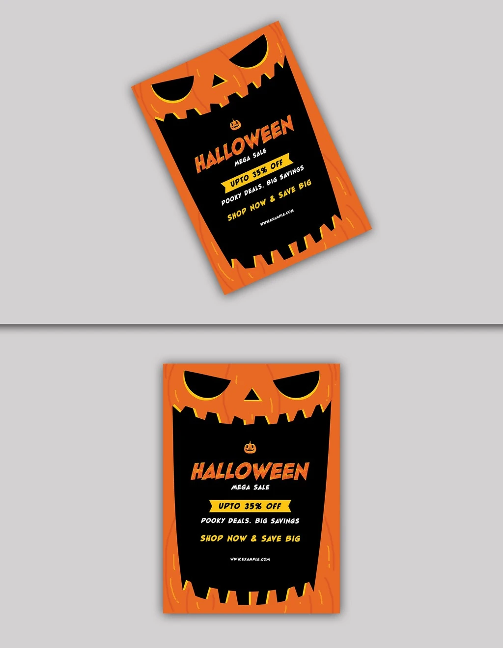 Pumpkin Face Flyer Mockup Pair