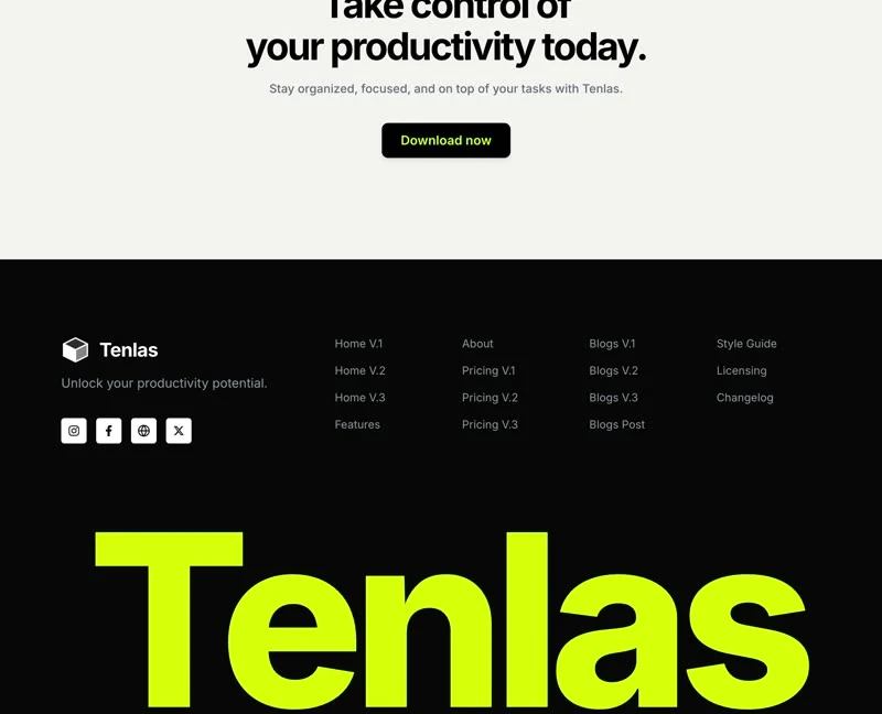 Tenlas Footer — KI & SaaS footer preview