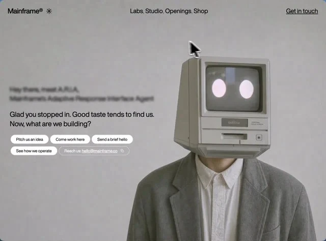 Retro-Futurist Agencies & Studios Hero section design preview