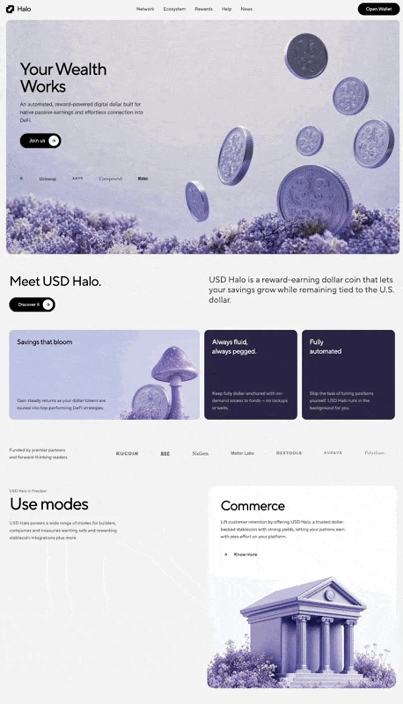 USD Halo — Fintech landingpage preview
