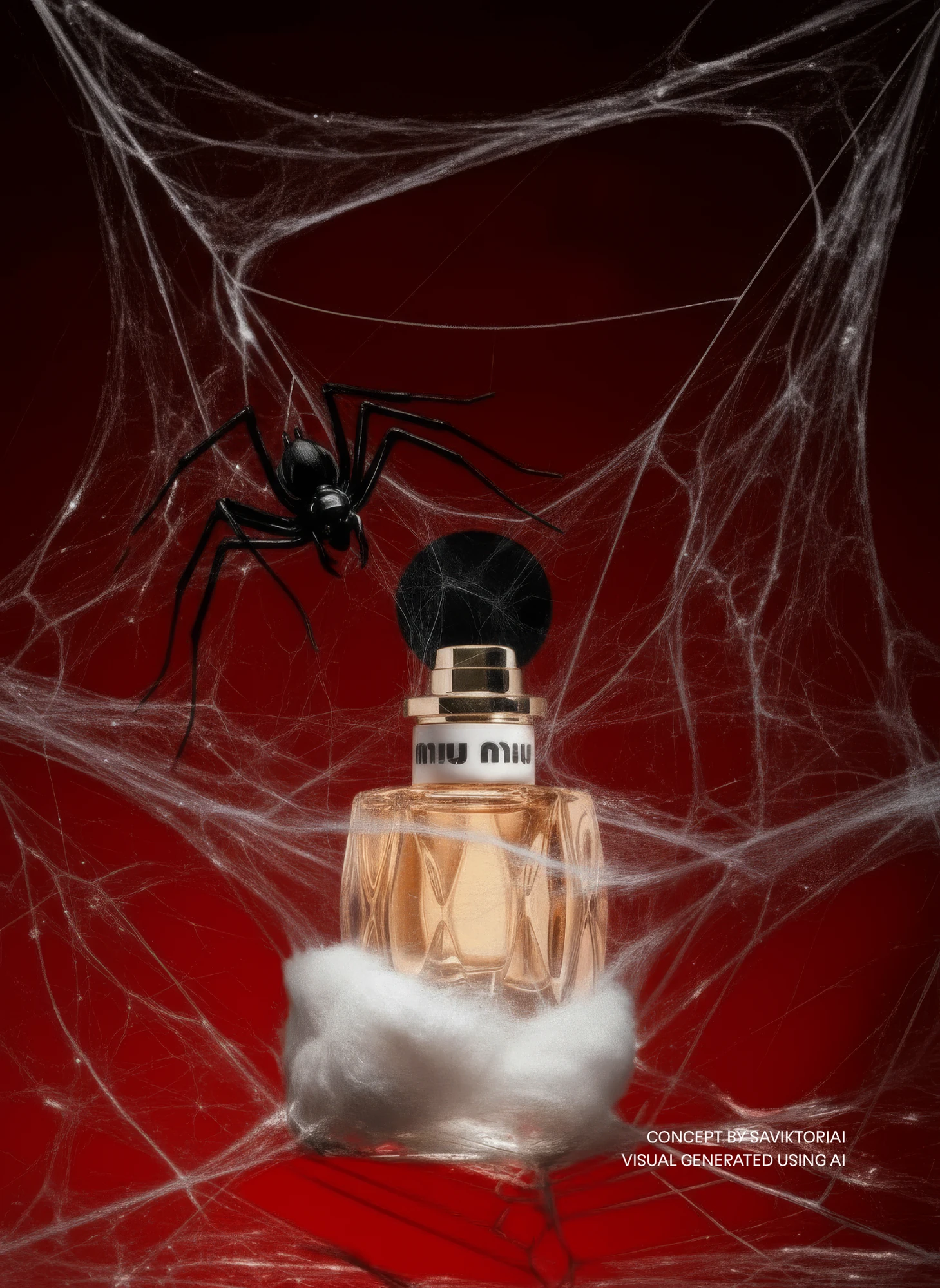 Perfume Bottle Wrapped in Cobweb