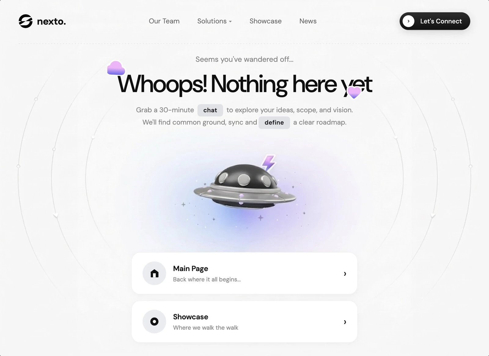 Nexto 404 KI & SaaS 404-Seite design preview