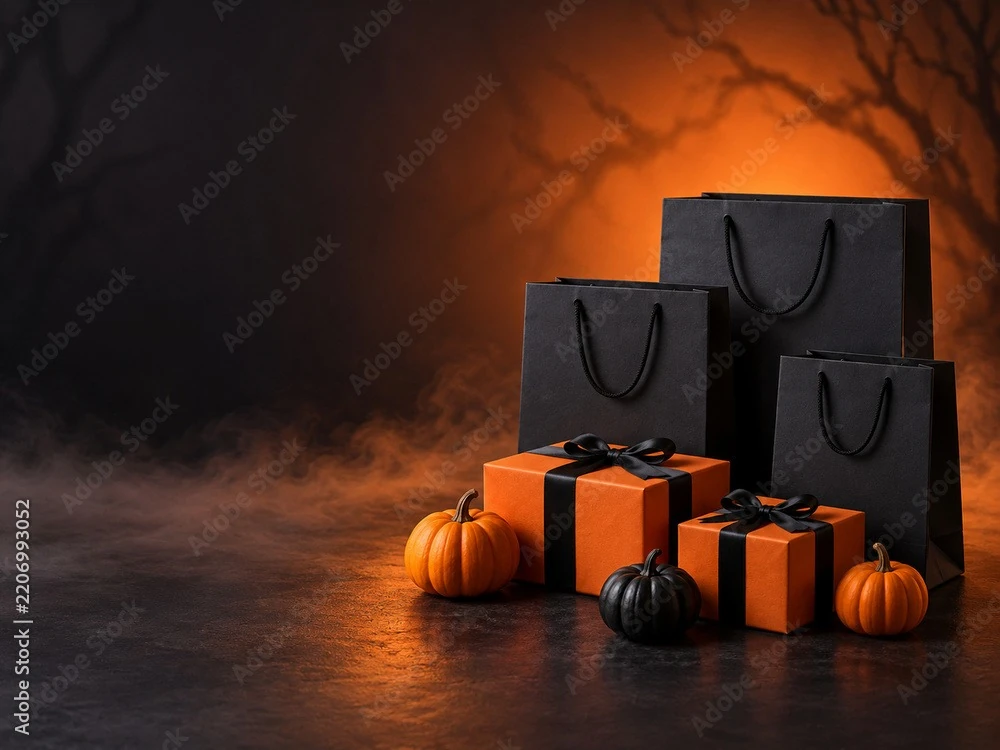 Black Bags and Orange Gifts in Smoke