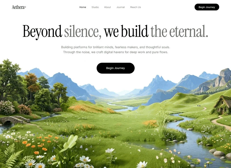 Aethera Studio — Agenturen & Studios hero-bereich preview