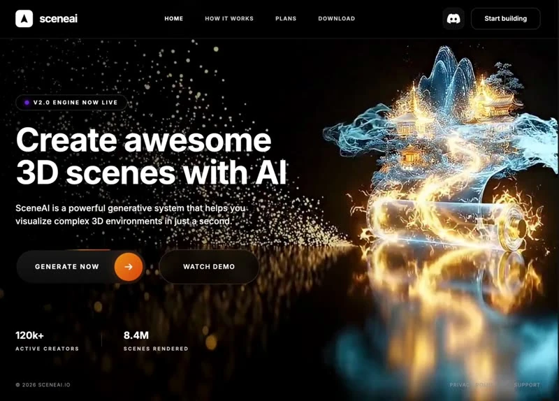 Scene AI — KI & SaaS hero-bereich preview