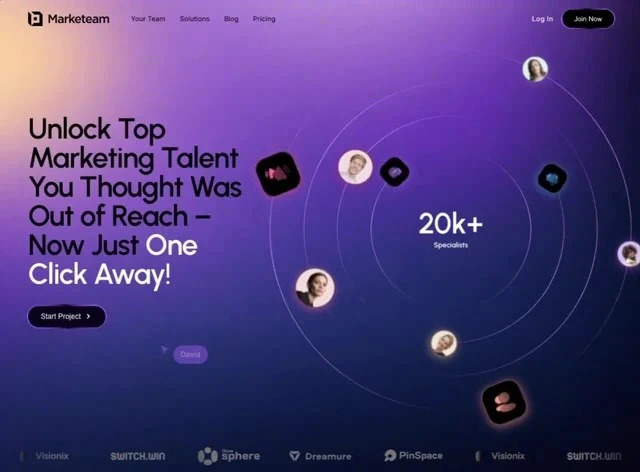 Network Hero Agencias y estudios Hero design preview