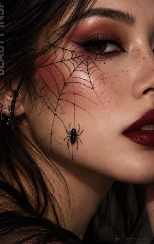 Spiderweb makeup close-up