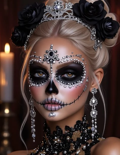 Glam clown makeup