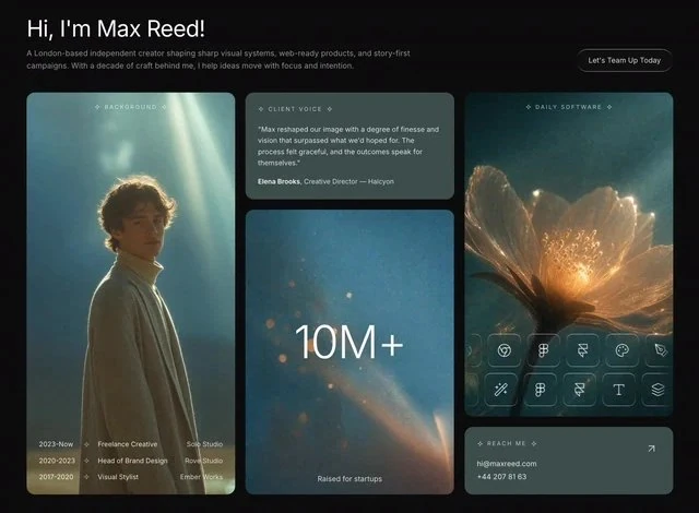 Max Reed Portfolio — Agenturen & Studios feature-bereich preview