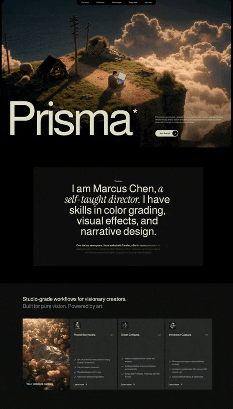 Prisma Creative Studio — Agenturen & Studios landingpage preview