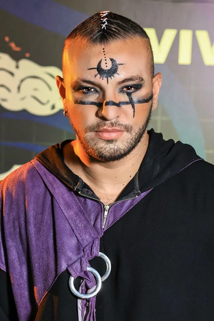 Face paint with a forehead cross