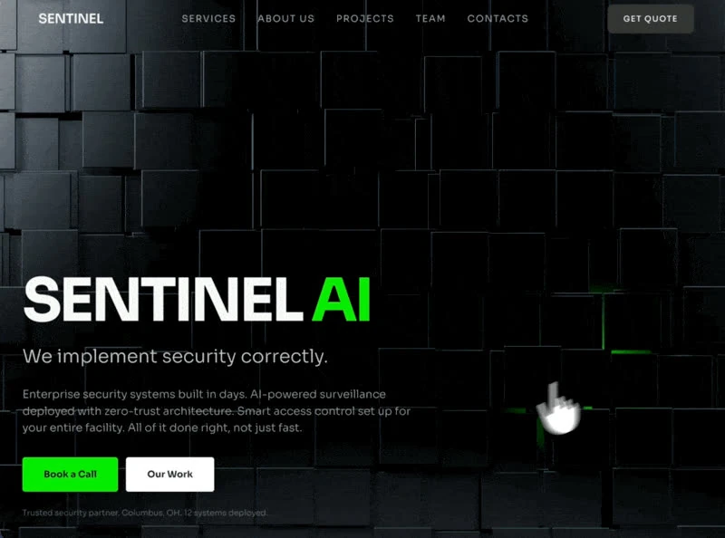 Sentinel AI — KI & SaaS hero-bereich preview