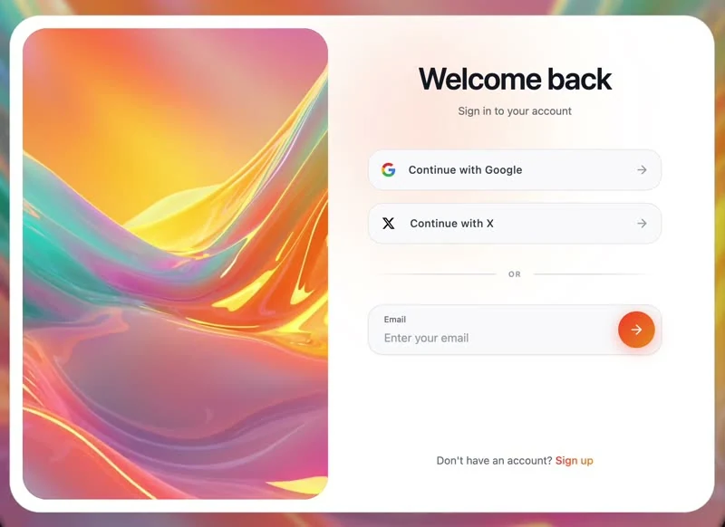 Aesthetic Onboarding — KI & SaaS anmelde-flow preview