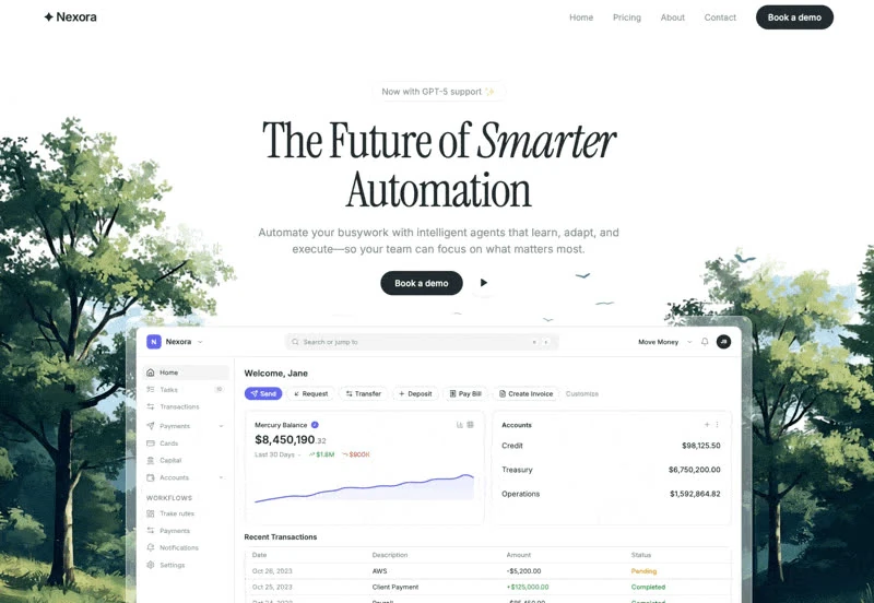 Nexora Automation — KI & SaaS hero-bereich preview