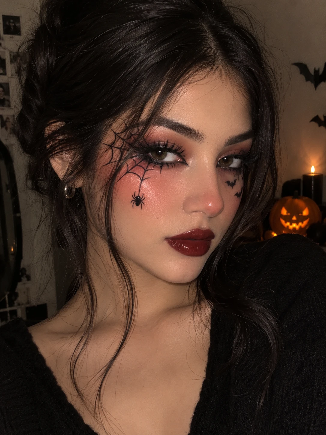 Spiderweb eye with dark lips