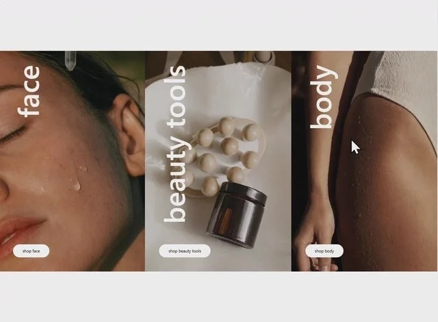 Beauty Categories Ecommerce Features section design preview