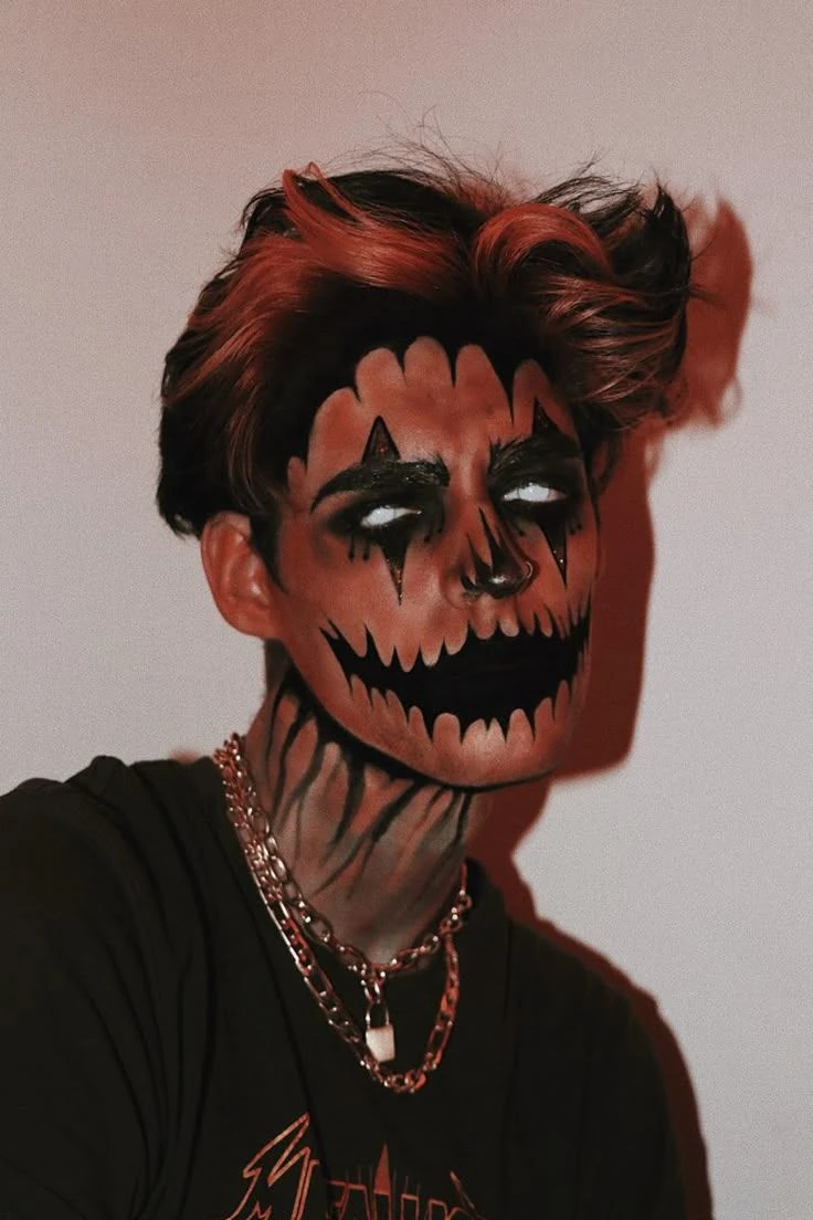 Jack-o'-lantern face paint