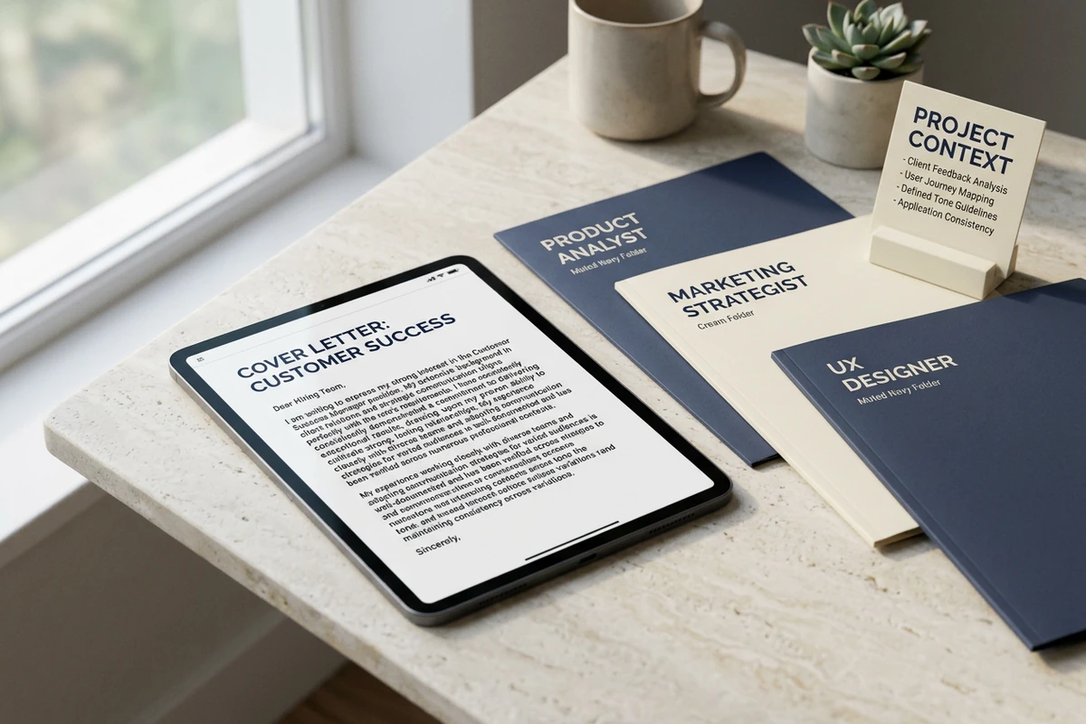 Rol klasörleri ve proje bağlamı kartının yanında tablette uyarlanmış ön yazı.