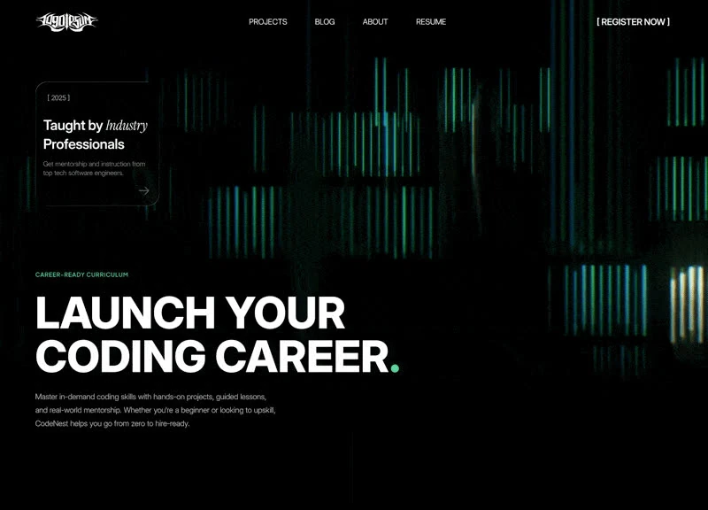 CodeNest Coding Platform — Bildung & Community hero-bereich preview