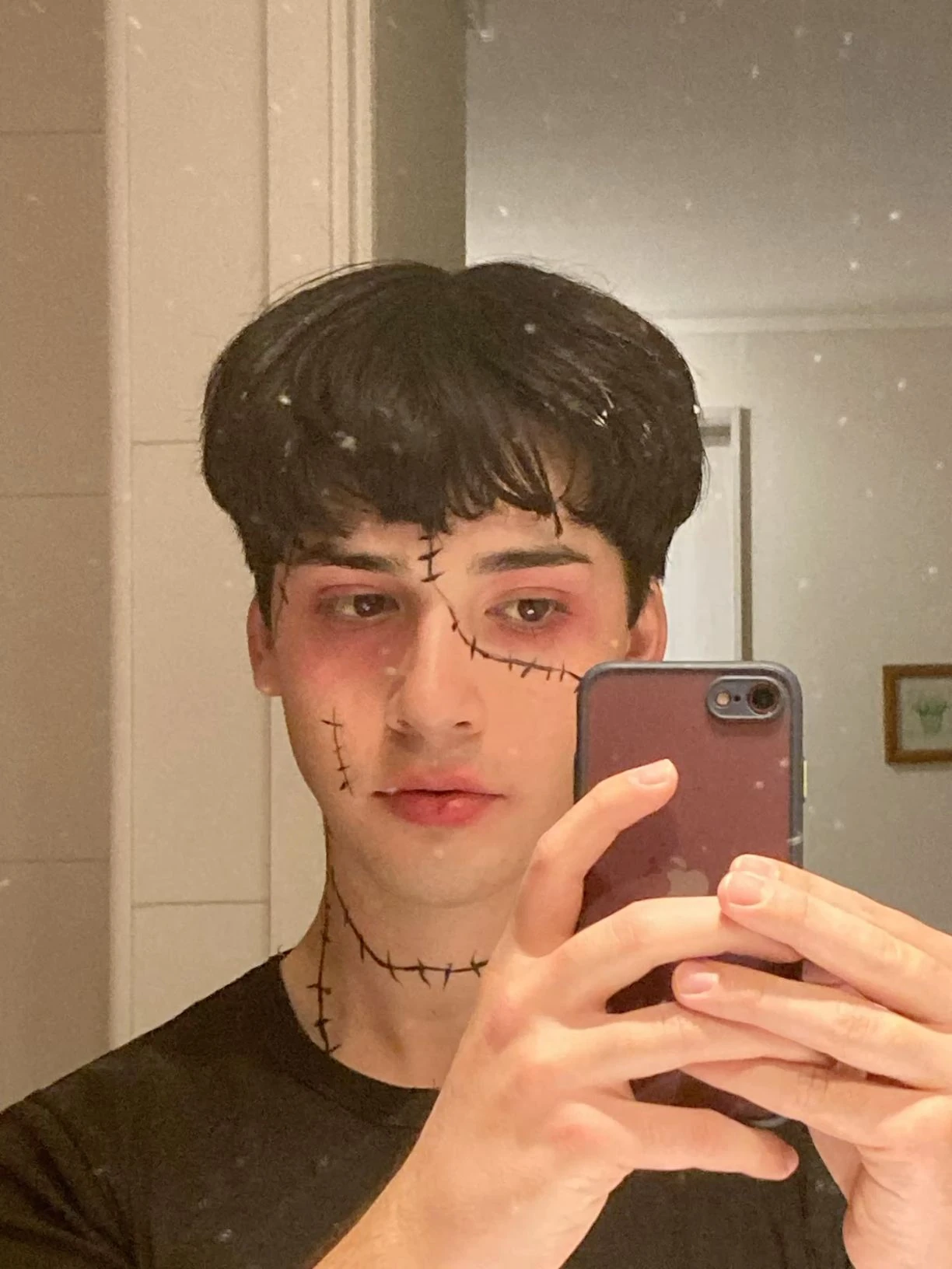 Stitched face selfie