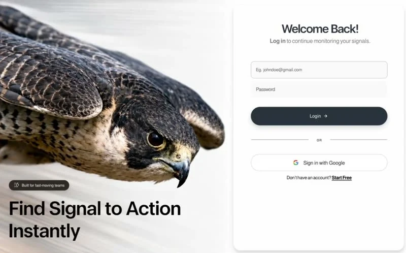 Real-Time Alerts — KI & SaaS anmelde-flow preview