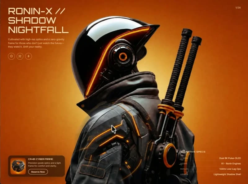 Cyber Ronin — 3D & Games landingpage preview