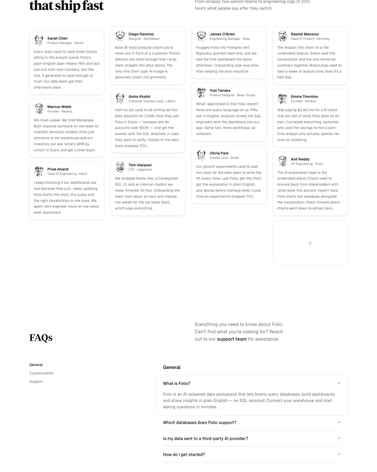 Folio - Data Intelligence Landing Template website template, / page, part 4