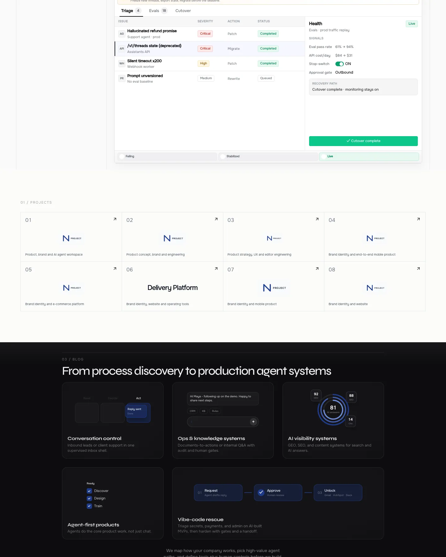 Northstar - AI Agency & Agent Studio Site website template, / page, part 4
