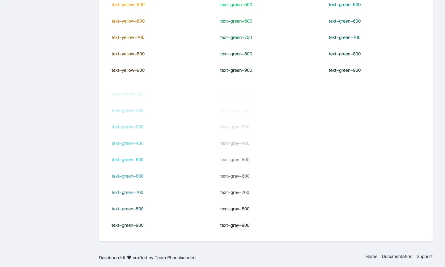 DashboardKit Free React Admin Template website template, /react/free/color page, part 3