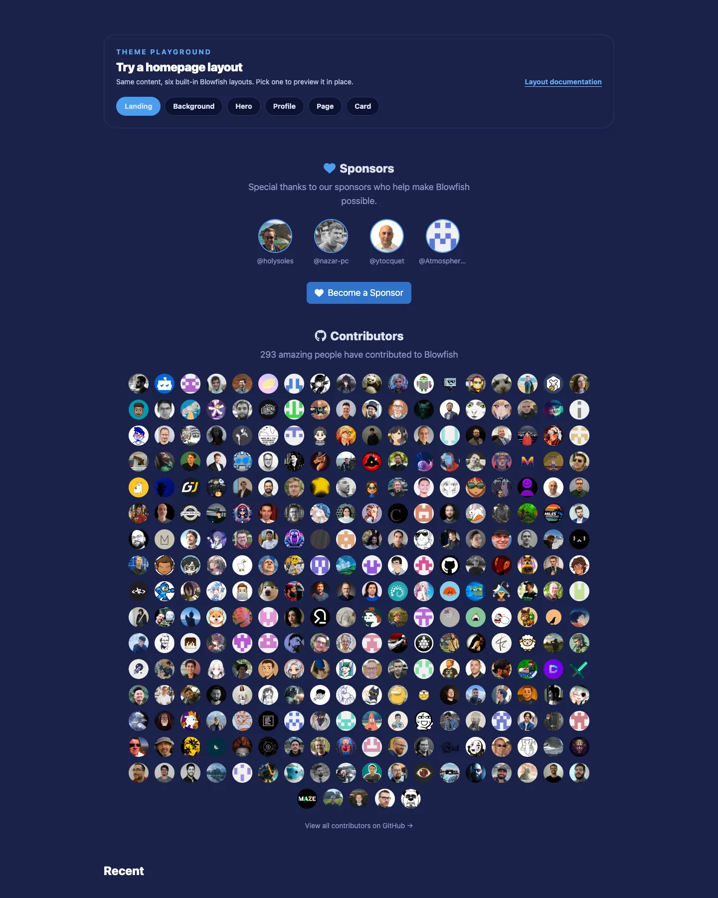 Blowfish website template, / page, part 2
