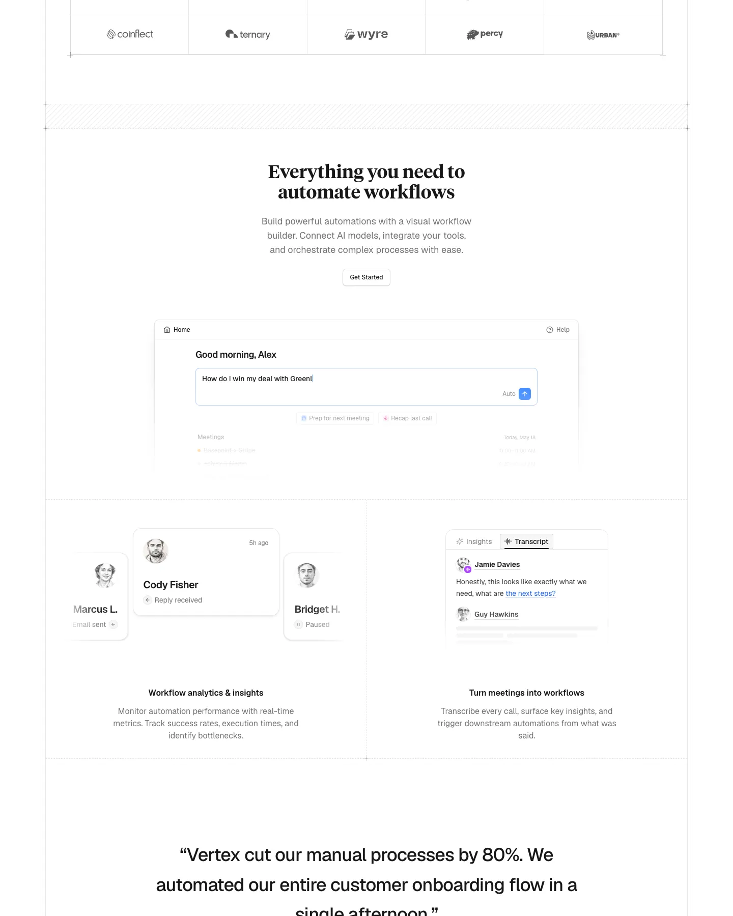 Vertex - AI Workflow Automation Landing Template website template, / page, part 2