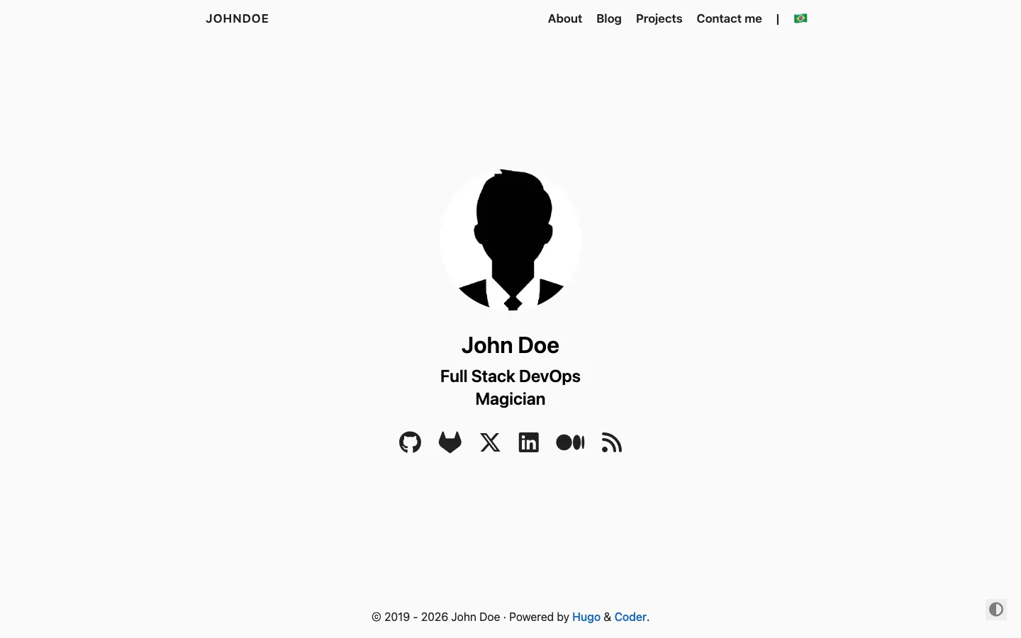 Coder website template, / page, part 1