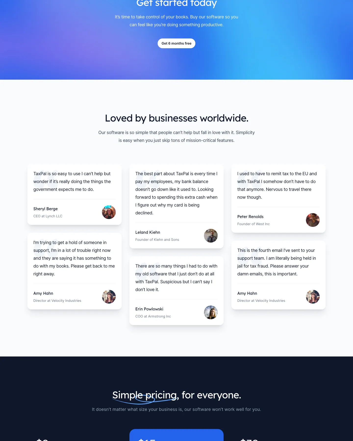 SvelteKit SaaS Kit website template, / page, part 3