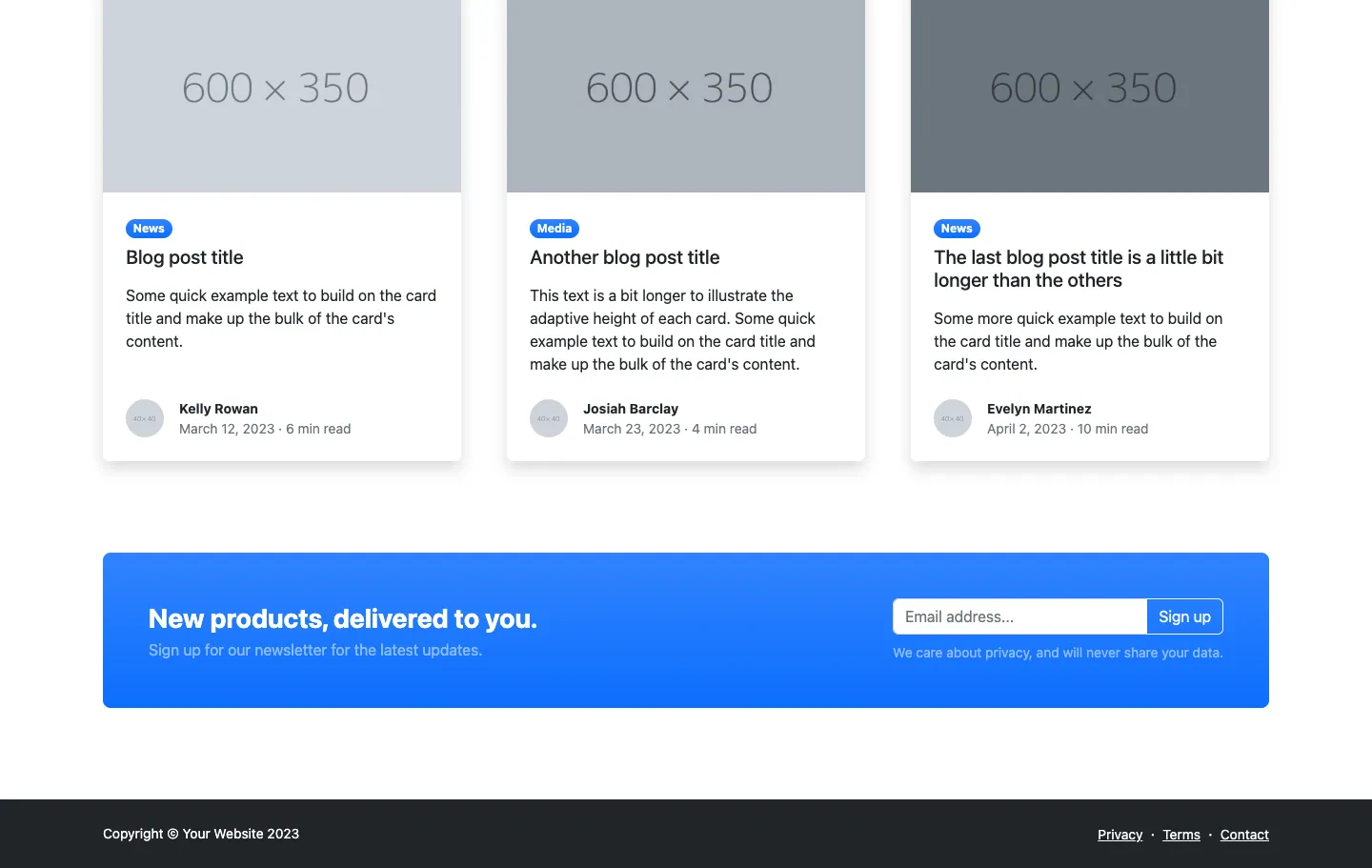 Modern Business website template, /startbootstrap-modern-business/ page, part 2